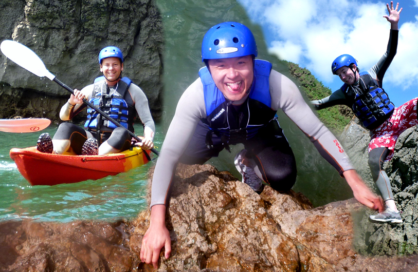 Coastal Triathlon - Coasteering in Swansea Wales